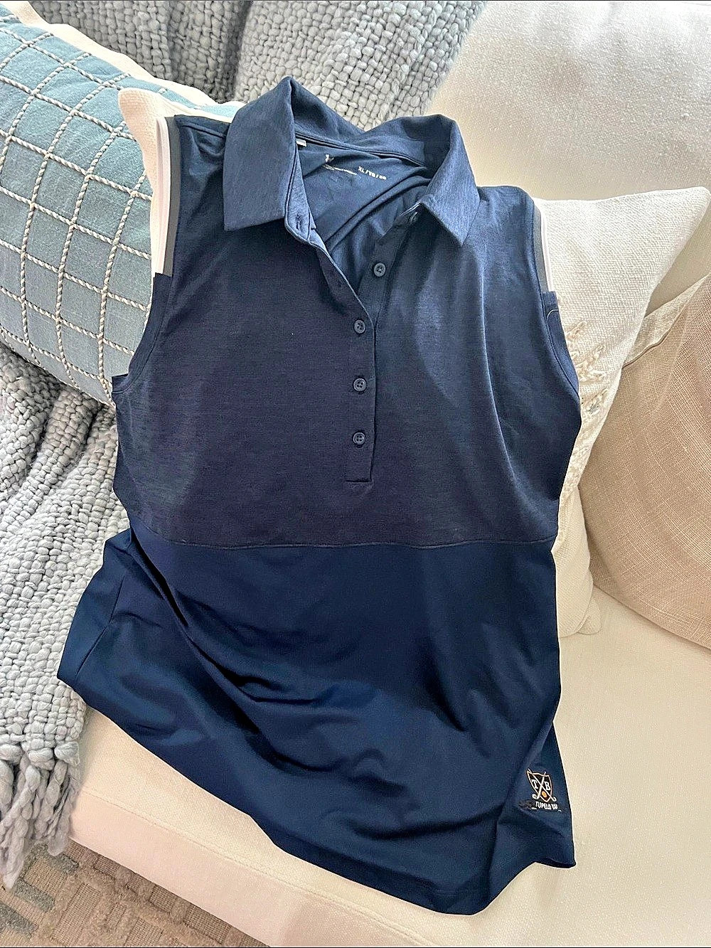 Under Armour Tupelo BX Sleeveless Polo in Blue XL Like New